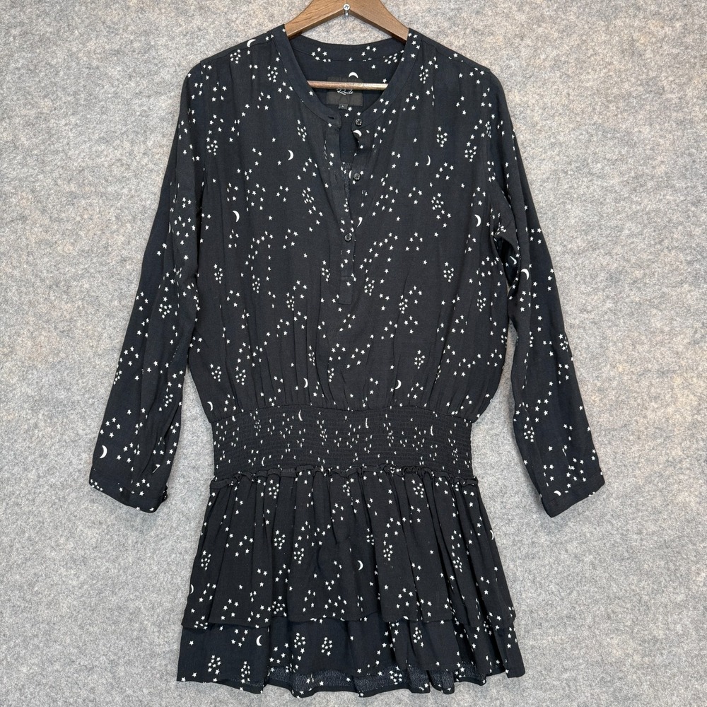 Rails‎ Juliette Galaxy Stars and Moon Dress Womens Large Cinched Smocked Waist